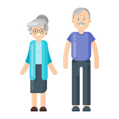 illustration of happy smiling senior couple.