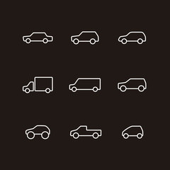 Vector set of car icons.