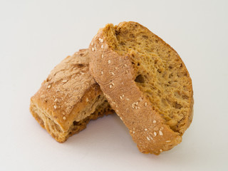 Bread rusk isolated on a white background.
