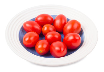 Tomatoes plum shaped in a plate