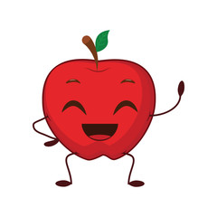 Funny cartoon apple illustration