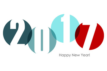 Happy new year 2017 text design. Vector illustration.
