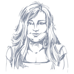 Graphic vector hand-drawn illustration of white skin attractive