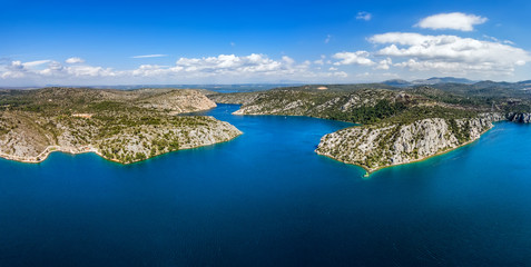 Aerial photo of Krka river in Croatia