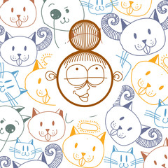 Vector art hand drawn illustration of personality, emotions on w