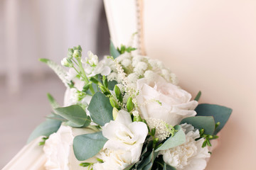 gentle bridal bouquet from roses
