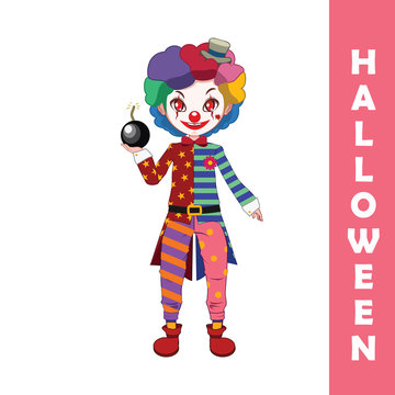 Evil Clown Halloween character illustration