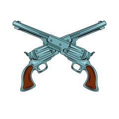 Two revolver vector illustration style Flat