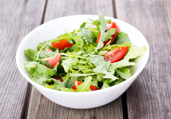 Salad arugula and cherry tomato