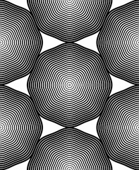 Ornate vector monochrome abstract background with black lines. S