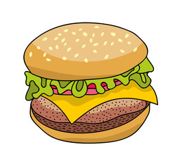 Tasty burger from fastfood.