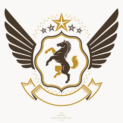 Obraz premium Heraldic Coat of Arms decorative emblem isolated vector illustra