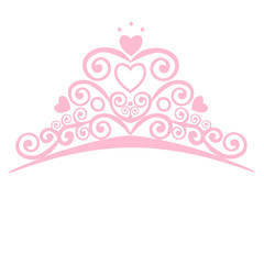 Beautiful shining princess crown. Vector illustration. design elements for little Princess