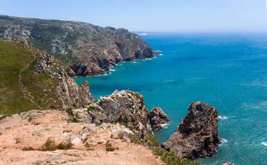Fototapeta na wymiar The cliffs of Cabo da Roca, Portugal. The westernmost point of Europe/ coast / view/ ocean
