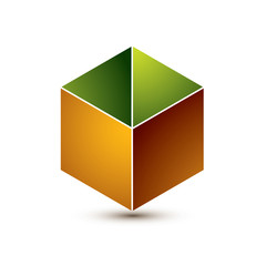 Three-dimensional colorful graphical interface icon isolated on