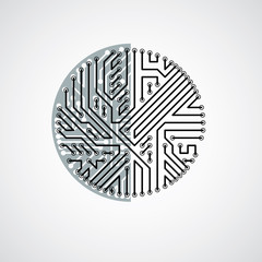 Technology communication cybernetic element. Vector abstract ill