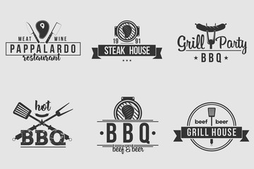 BBQ logos white and black