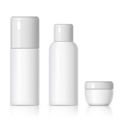 Realistic Cosmetic bottle can sprayer container.