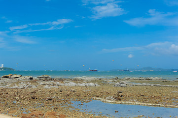 Fototapeta na wymiar perfect sky and water with reef of ocean Thailand..