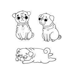 Cute Pugs. Dogs.