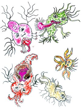 Cute Painted Viruses
