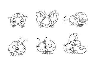 Set of ladybugs.