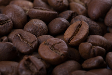 coffee beans close-up. background