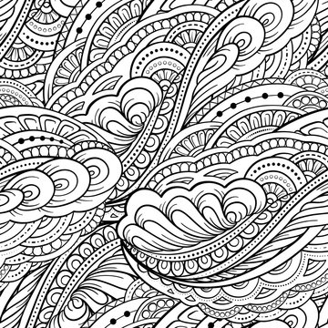 Fantasy decorative ornamental seamless pattern