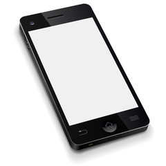 3D mobile phone template with blank white screen