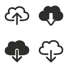 Cloud download icon set.