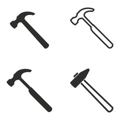 Hammer icon set.