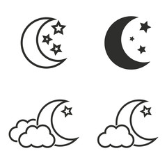 Moon star icon set.