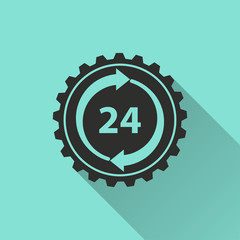 24 hour service - vector icon.