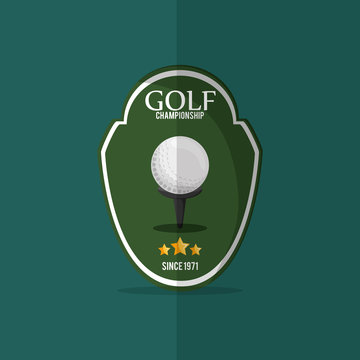 golf championship emblem with golfing related icons image vector illustration design 