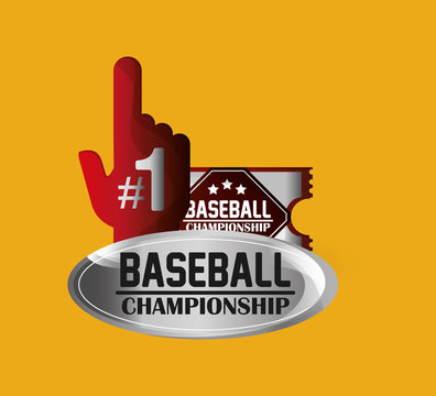 championship emblem baseball related icons image vector illustration design 