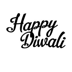 Happy Diwali hand-lettering. Indian Holiday. Festival greeting card. Handmade vector calligraphy background