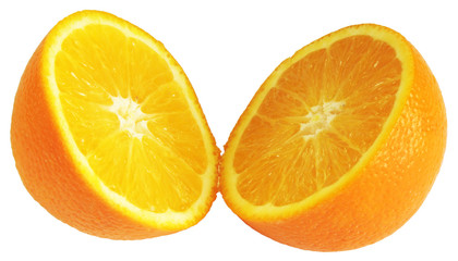 Orange divided in half