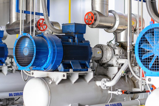industrial compressor refrigeration at manufacturing factory