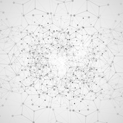 Abstract Cloud Computing and Network Connections Concept Design with Transparent Geometric Mesh - Illustration in Editable Vector Format