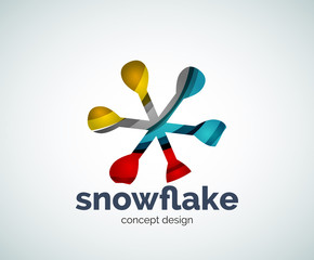 Vector Christmas snowflake logo template