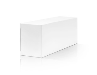 blank packaging white paper cardboard box isolated on white back