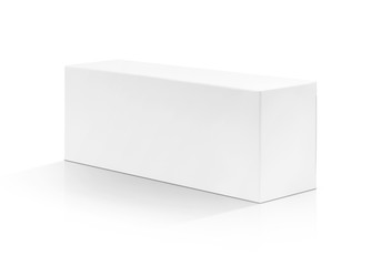 blank packaging white paper cardboard box isolated on white back