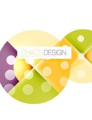 Round shapes, circle banner with sample text