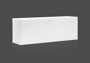 blank packaging white paper cardboard box isolated on gray backg