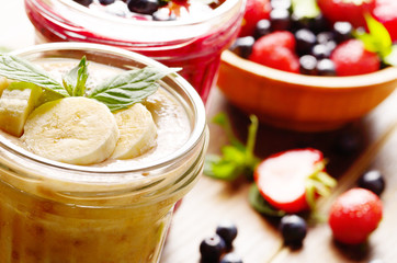 Blueberry and banana smoothie