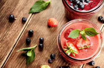 Blueberry and strawberry smoothie