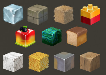 текстурированные кубики