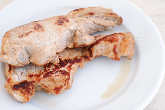 Fried meat in a plate