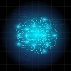 creative of human brain technology background