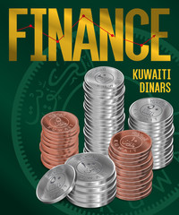 Kuwaiti Dinars Coins Stacks Cover Poster Design